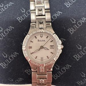 Woman’s Bulova diamond bezel watch
